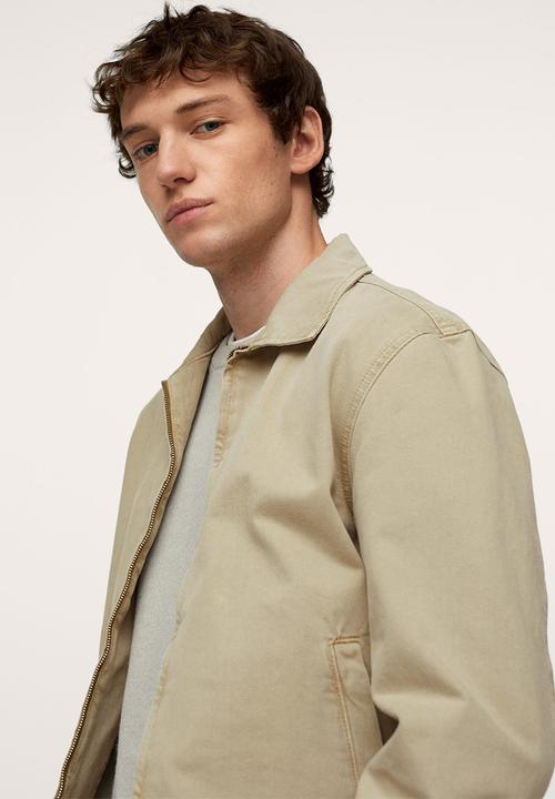 MANGO - Tunez Denim Jacket with zip - light beige