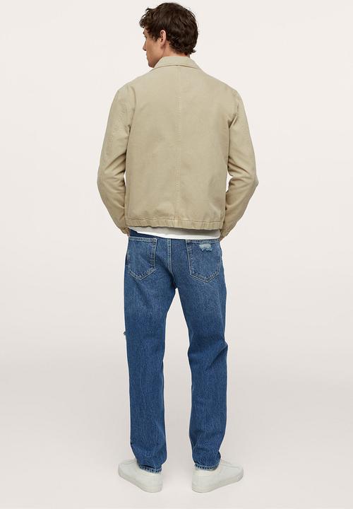 MANGO - Tunez Denim Jacket with zip - light beige