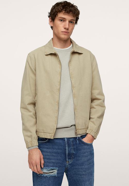 MANGO - Tunez Denim Jacket with zip - light beige