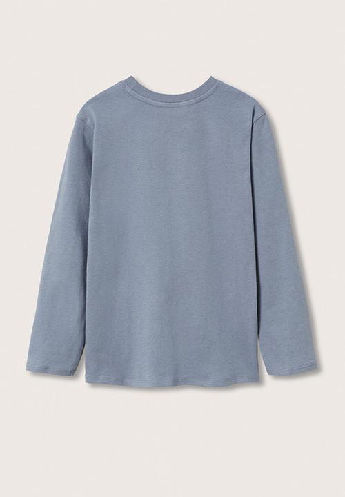 MANGO - T-shirt basica - medium blue