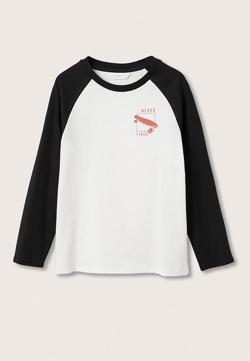 MANGO - T-shirt noise - white & black