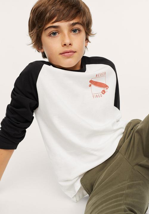 MANGO - T-shirt noise - white & black