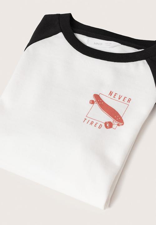 MANGO - T-shirt noise - white & black