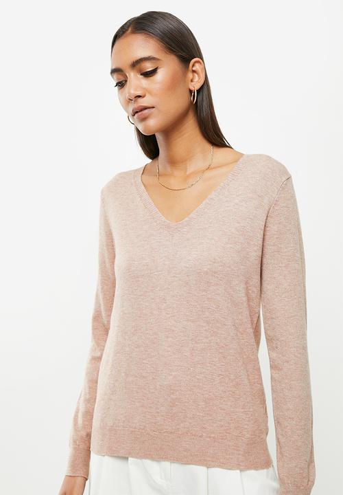 dailyfriday - V-neck sweater - tan