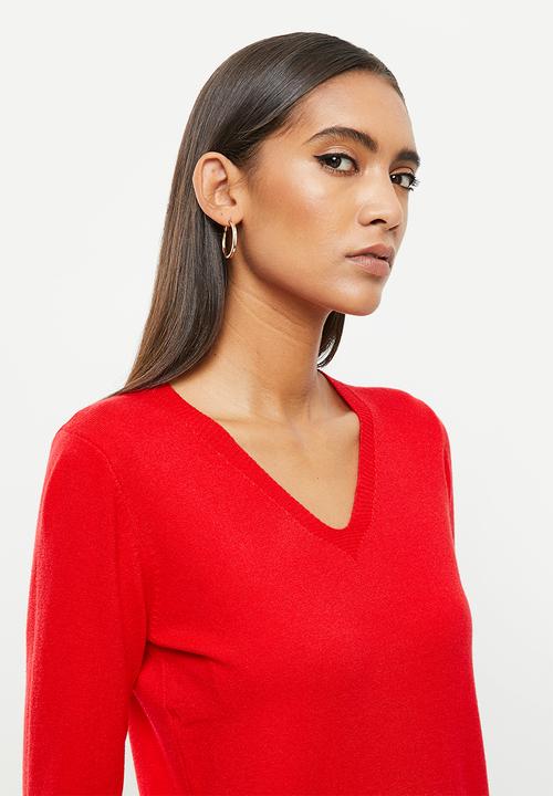 dailyfriday - V-neck sweater - red