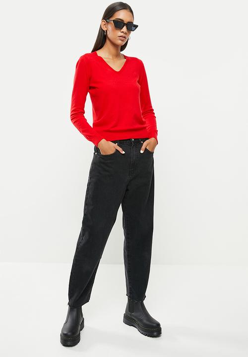 dailyfriday - V-neck sweater - red