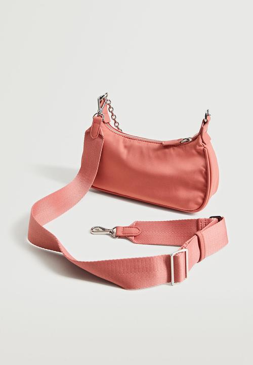 MANGO - Multi-position baguette bag - pale pink