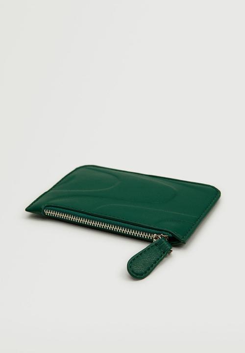 MANGO - Embossed zipper wallet - green