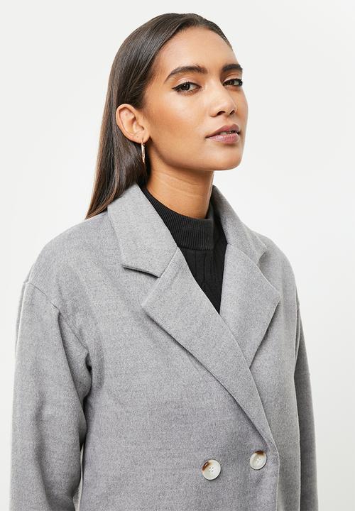 dailyfriday - Double breasted coat - grey melange