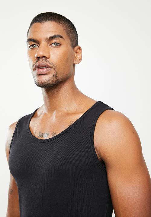 Superbalist - 2 pack rib vests - black & white