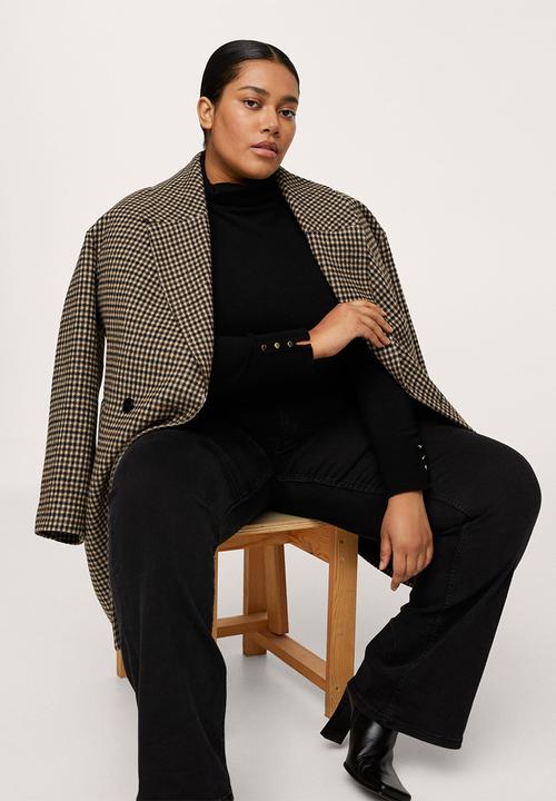 MANGO - Plus coat cuadra - brown