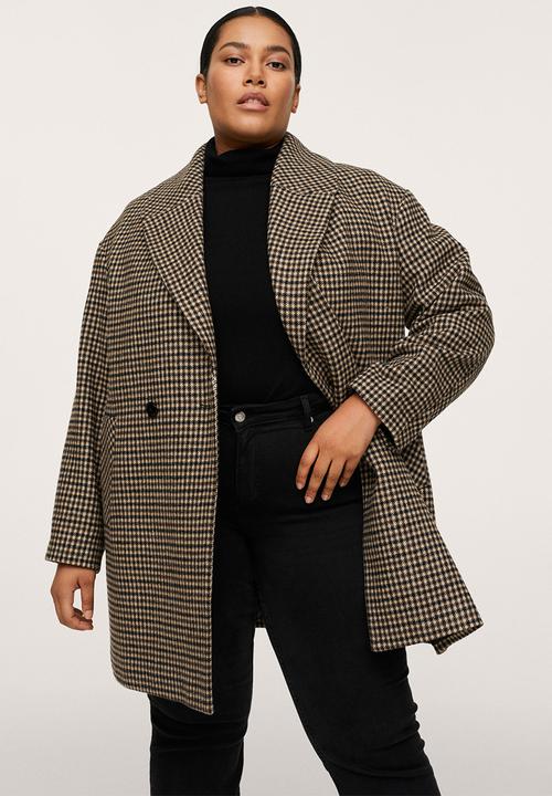 MANGO - Plus coat cuadra - brown