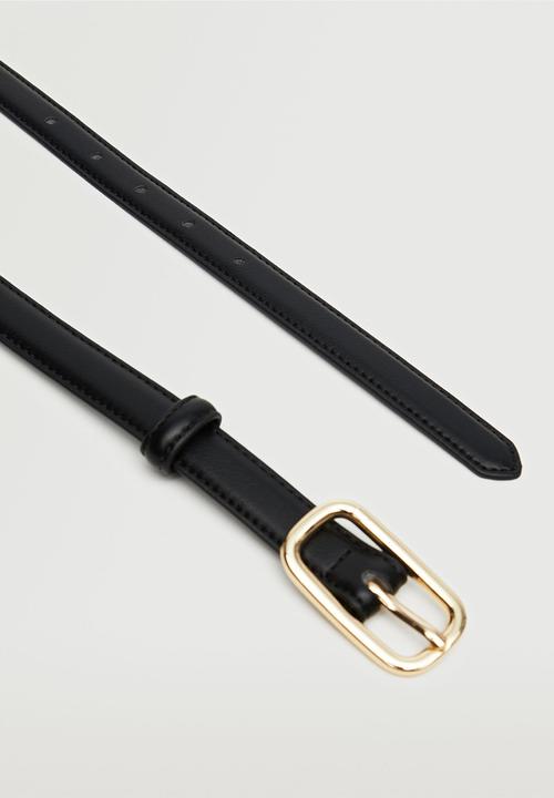 MANGO - Rectangular buckle belt - black