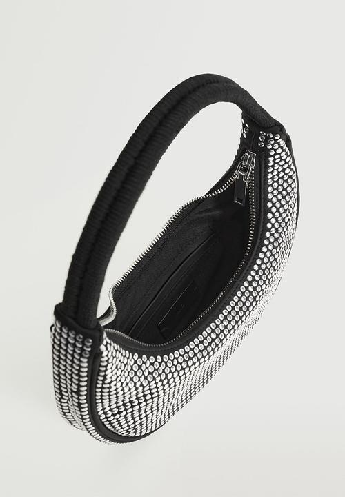 MANGO - Glossy baguette bag - black