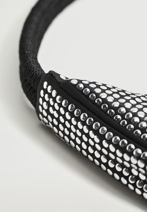 MANGO - Glossy baguette bag - black