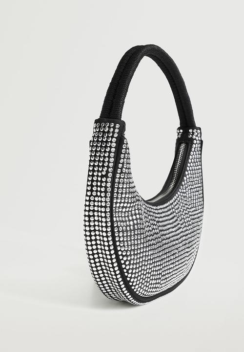 MANGO - Glossy baguette bag - black
