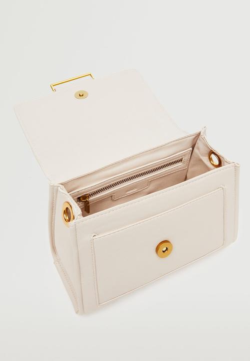 MANGO - Flap cross - body bag - off white
