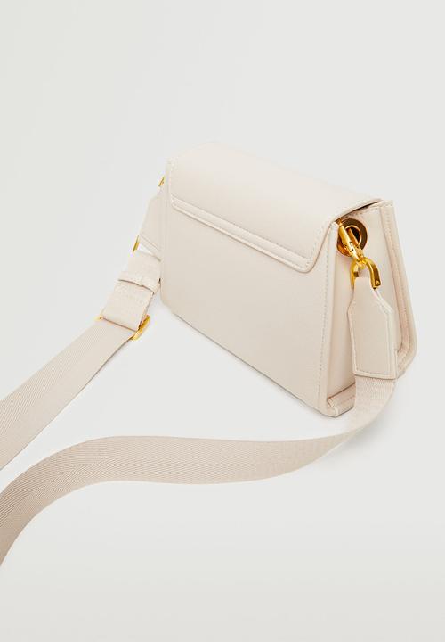 MANGO - Flap cross - body bag - off white