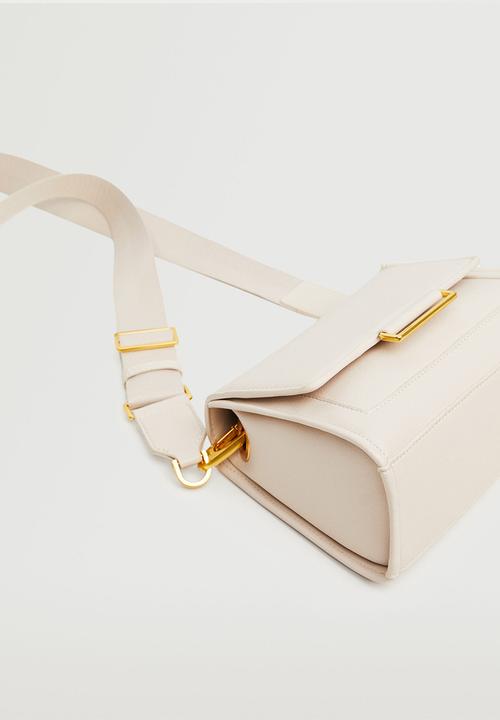 MANGO - Flap cross - body bag - off white