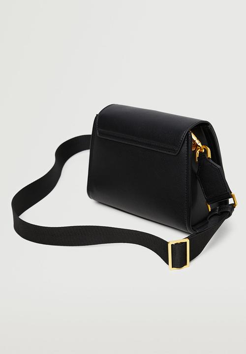 MANGO - Flap cross-body bag - black