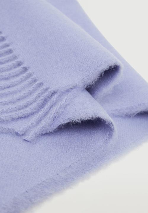 MANGO - Fringes knit scarf - lavender