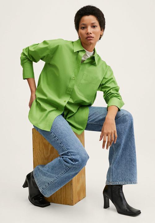 MANGO - Shirt regu - green