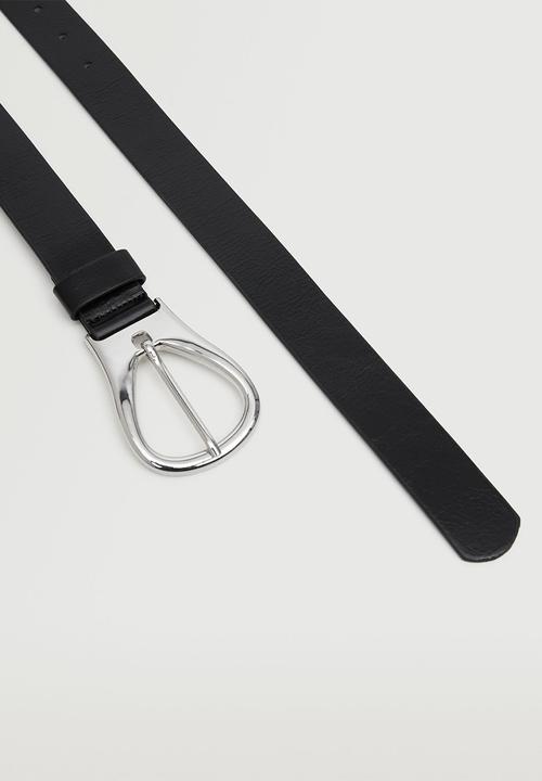 MANGO - Metal buckle belt - black