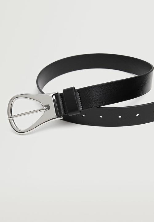 MANGO - Metal buckle belt - black