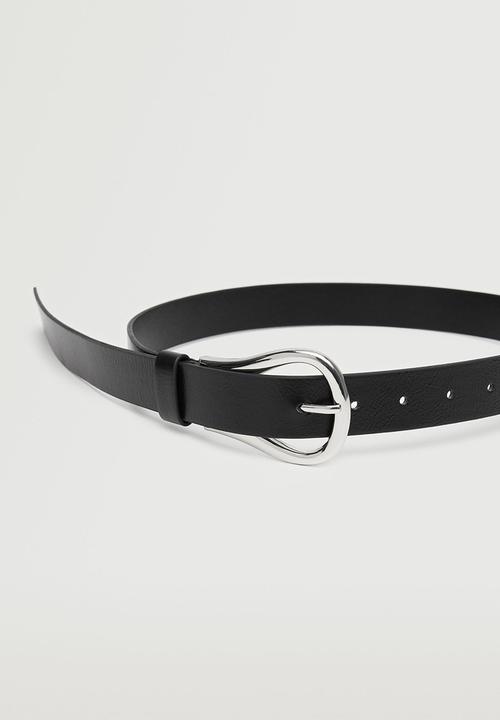 MANGO - Metal buckle belt - black
