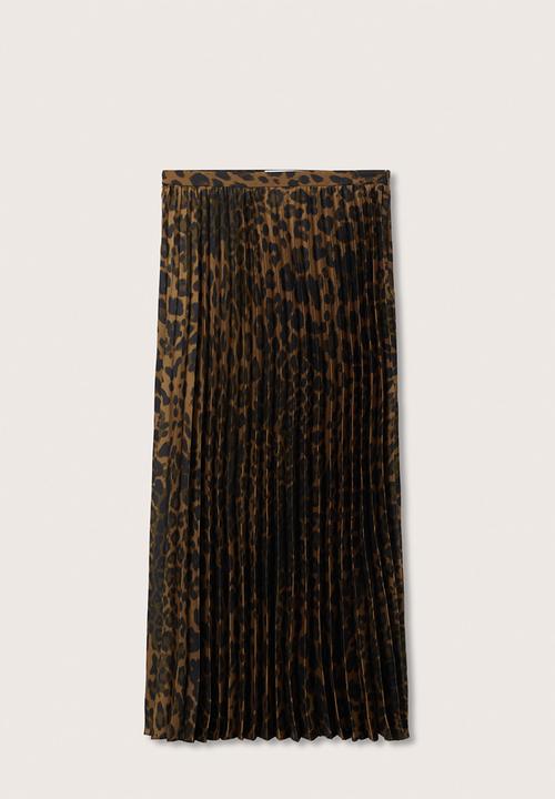 MANGO - Skirt leopardi - brown