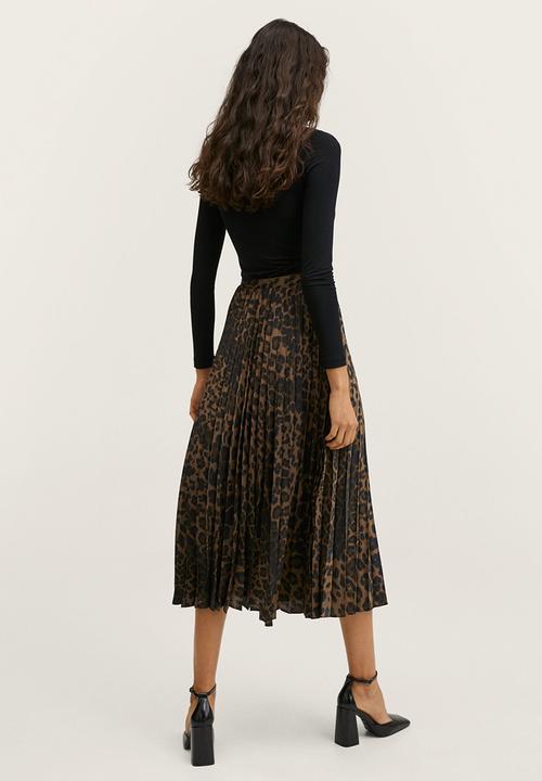 MANGO - Skirt leopardi - brown
