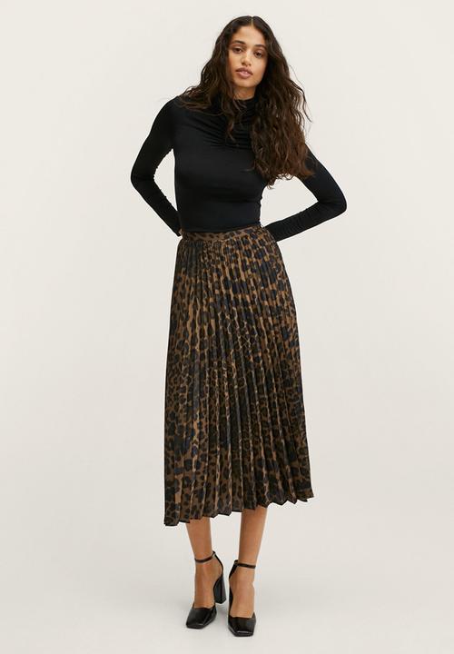 MANGO - Skirt leopardi - brown