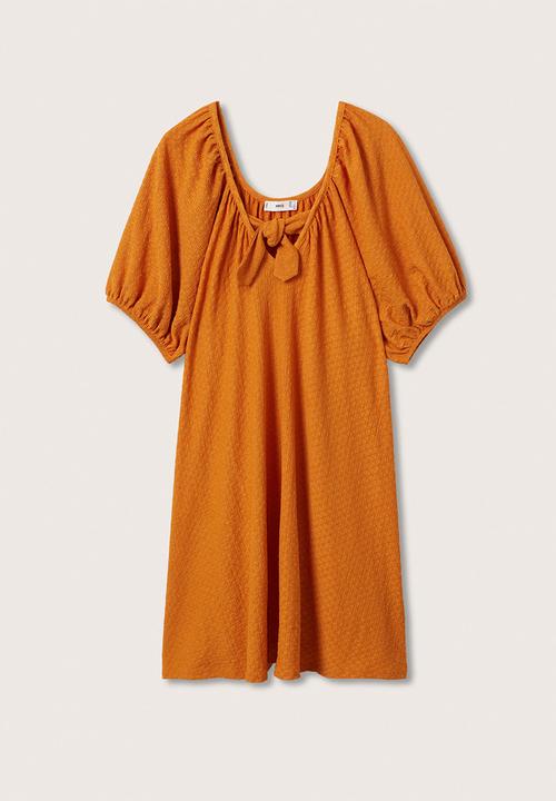 MANGO - Dress matcha-h - orange