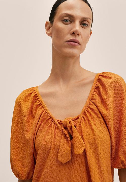 MANGO - Dress matcha-h - orange