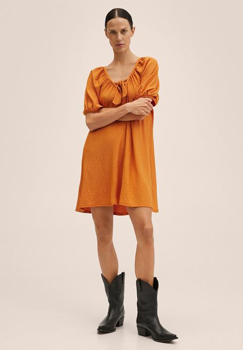 MANGO - Dress matcha-h - orange