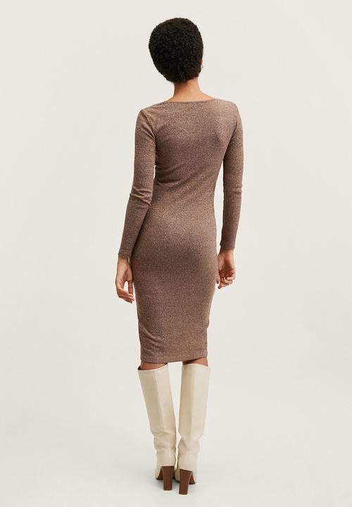 MANGO - Dress paulina - brown