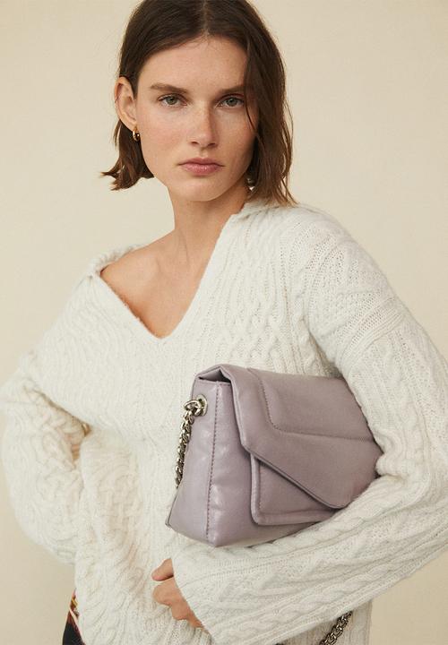MANGO - Flap chain bag - lilac