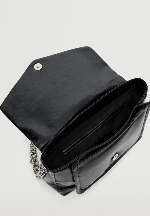 MANGO - Flap chain bag - black