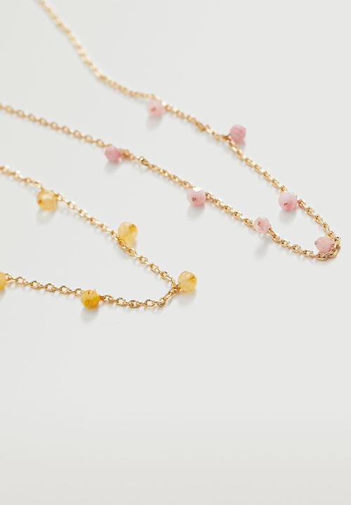 MANGO - Crystal beaded bracelet - gold