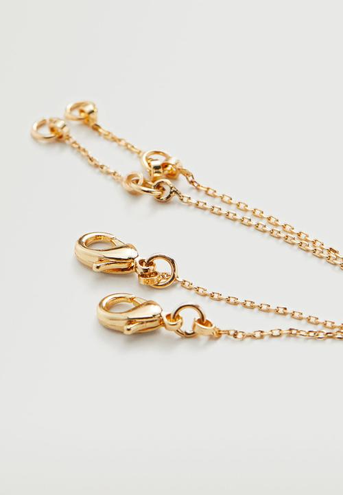 MANGO - Crystal beaded bracelet - gold