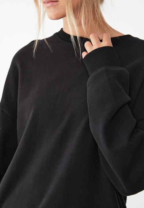 Cotton On - Plush oversized crew - black