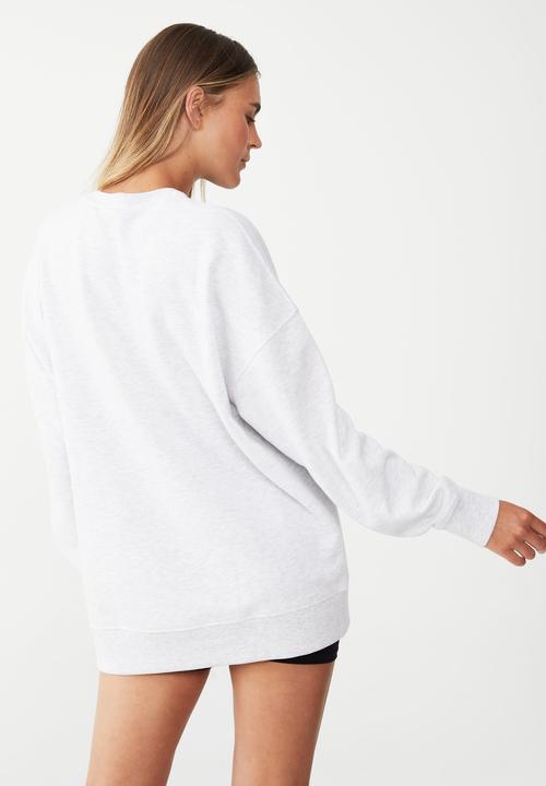 Cotton On - Plush oversized crew - cloudy grey marle