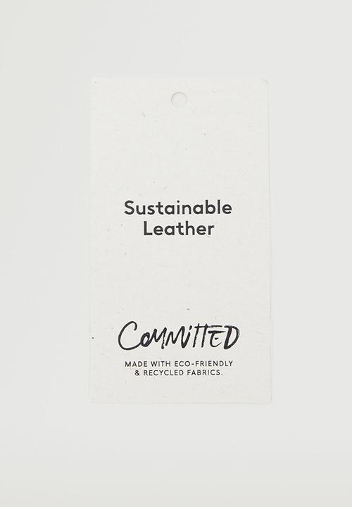 MANGO - Flap leather bag - black
