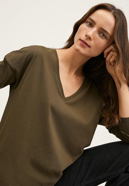 MANGO - T-shirt sacov2 - dark green