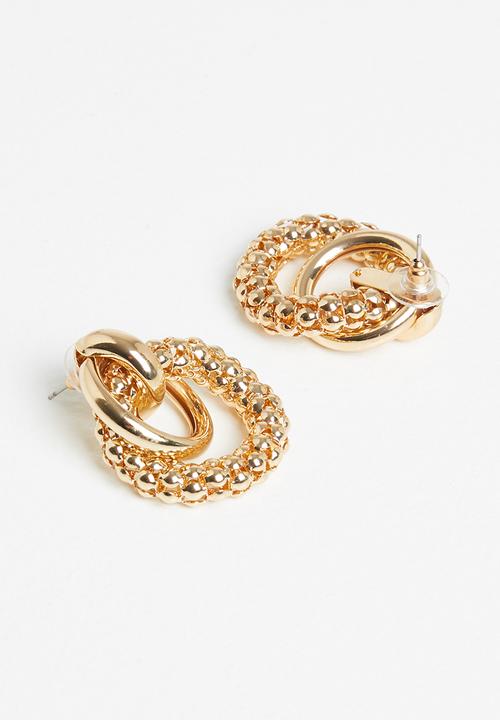 Superbalist - Double hoop link earrings - gold