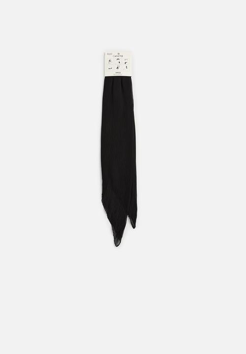 MANGO - Semi-transparent textured scarf - black
