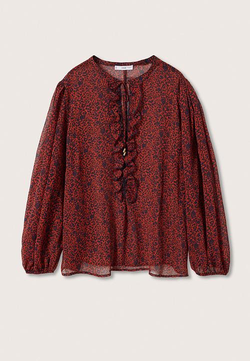 MANGO - Plus blouse coeur - red