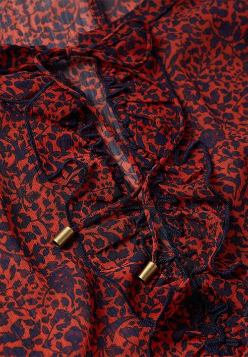 MANGO - Plus blouse coeur - red