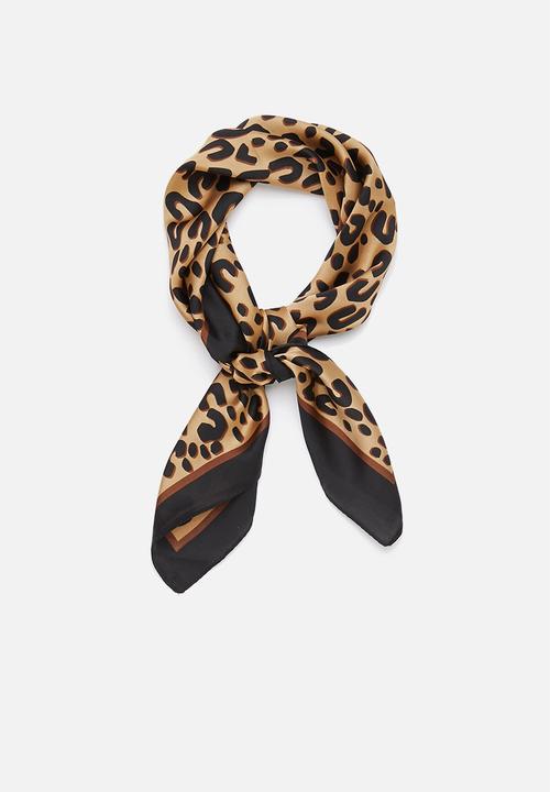 Superbalist - Animal print neckerchief - black & brown