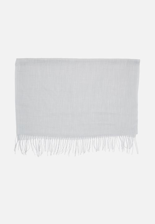 edit - Fringed long length scarf - grey